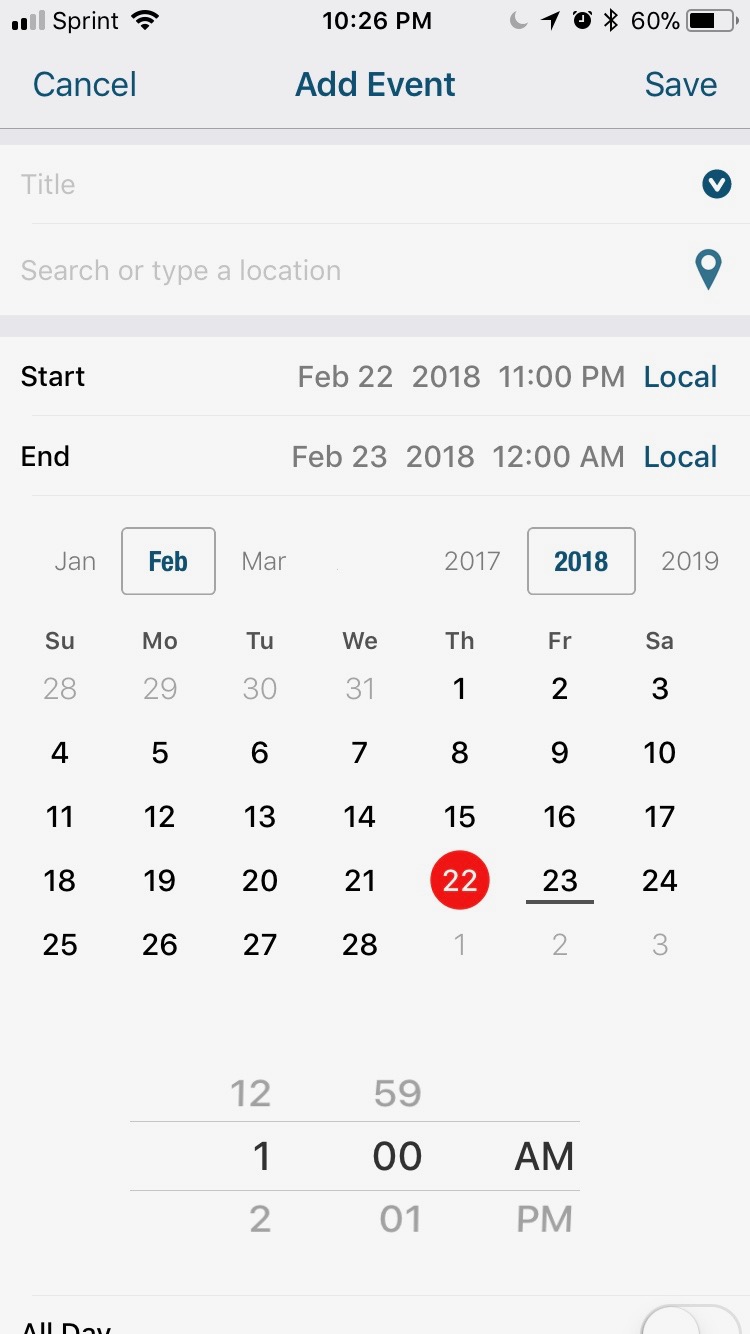 A date picker userform for mac